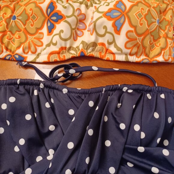 Lot of 4 J.Crew bandeau halter swimsuit tops some new Large - Picture 5 of 6